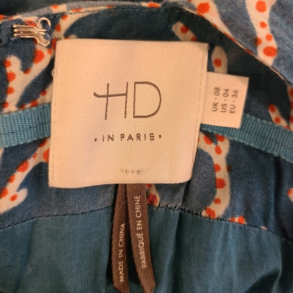 Anthro HD in Paris Acropora Blue Coral Fit & Flare Dress - Picture 7 of 7